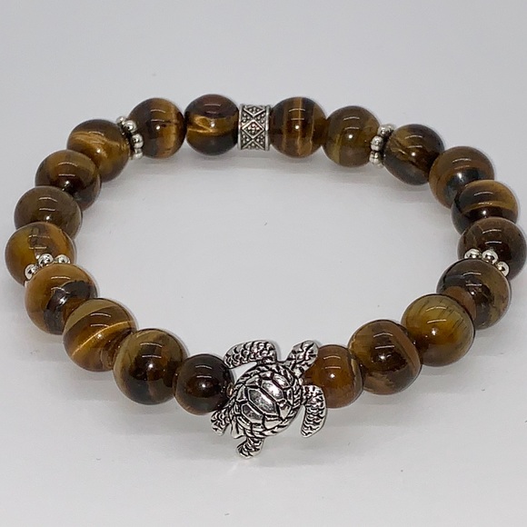 Other - Tiger eye with turtle beaded bracelet